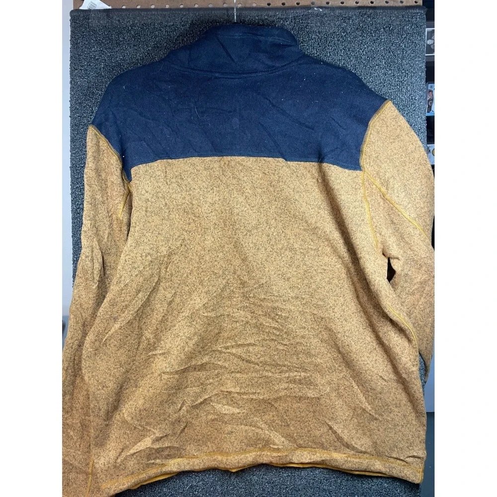 The North Face Gordon Lyons Fleece Pullover Mens Large Yellow Blue 1/4 Zip